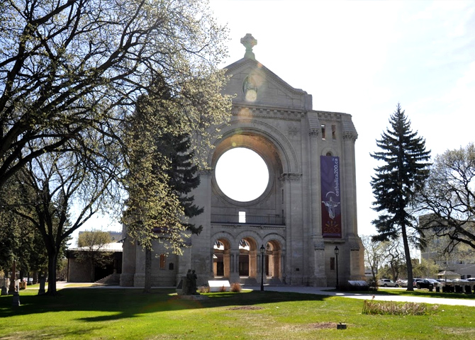 The front façade of Saint Boniface Cathedral.