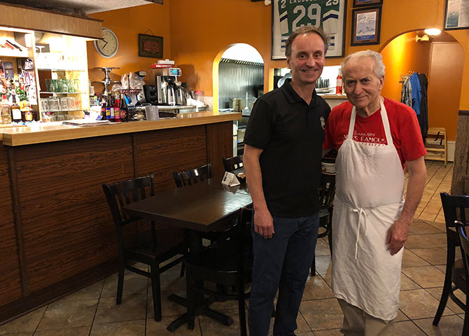 1,000 Islands Pizzeria, owners George and Nick