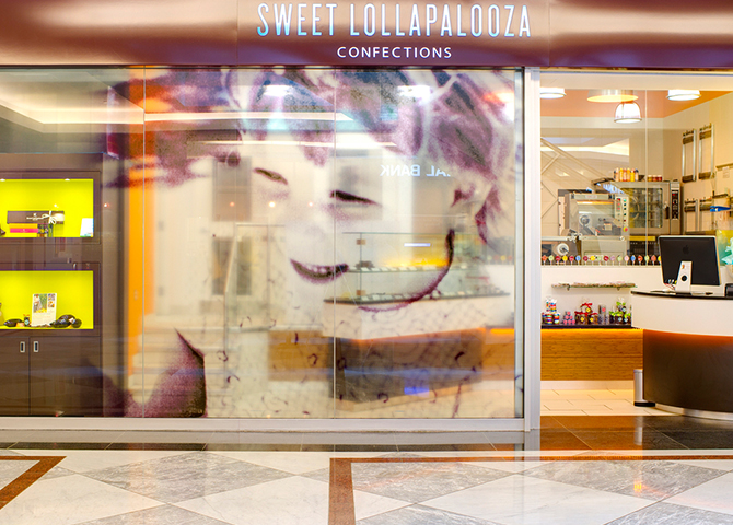 Sweet Lollapalooza entices shoppers at Edmonton's Commerce Place. Photo: Jimmy Jeong