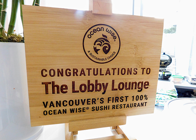 Vancouver's first 100% Ocean Wise sushi restaurant